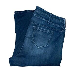 Torrid Plus Size Straight Leg Capri Jeans Womens 26 21 Stretch Dark Wash Blue